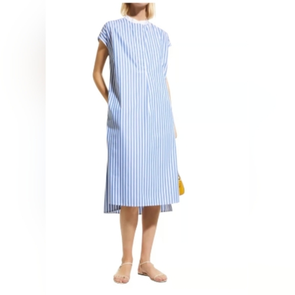 NWT! HARSHMAN,Edith Striped Cotton Shirtdress,Indigo Stripes,Multiple Sizes,$207 - Picture 1 of 3